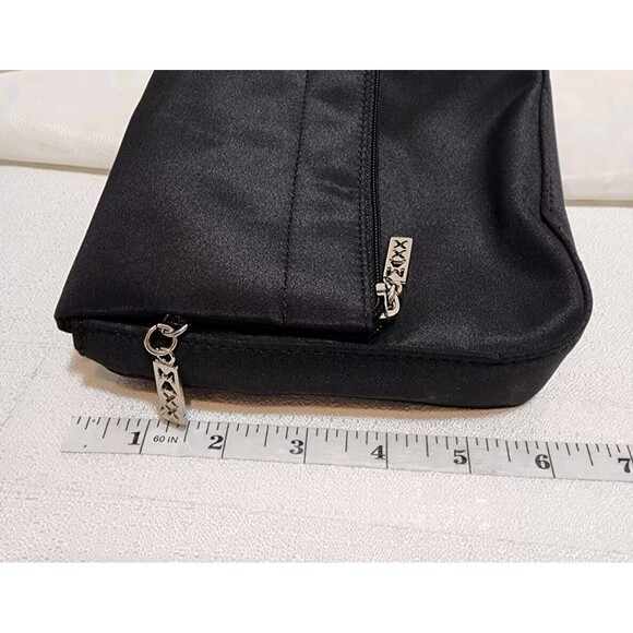 MAXX NEW YORK WOMENS BLACK MINI FOLD OVER CLUTCH BAG LINED FANNY POUCH TRAVEL - Picture 14 of 15